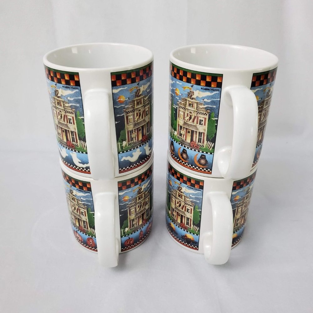 Vintage Sakura Debbie Mumm Haunted House Mugs Set of 4 2000 - Picture 5 of 9